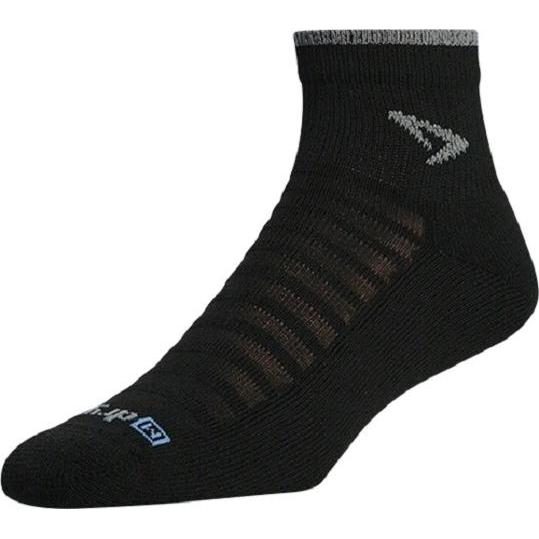 Drymax, Herren, Sportsocken, Running Lite-Mesh 1/4 Crew (S), Grau, Schwarz