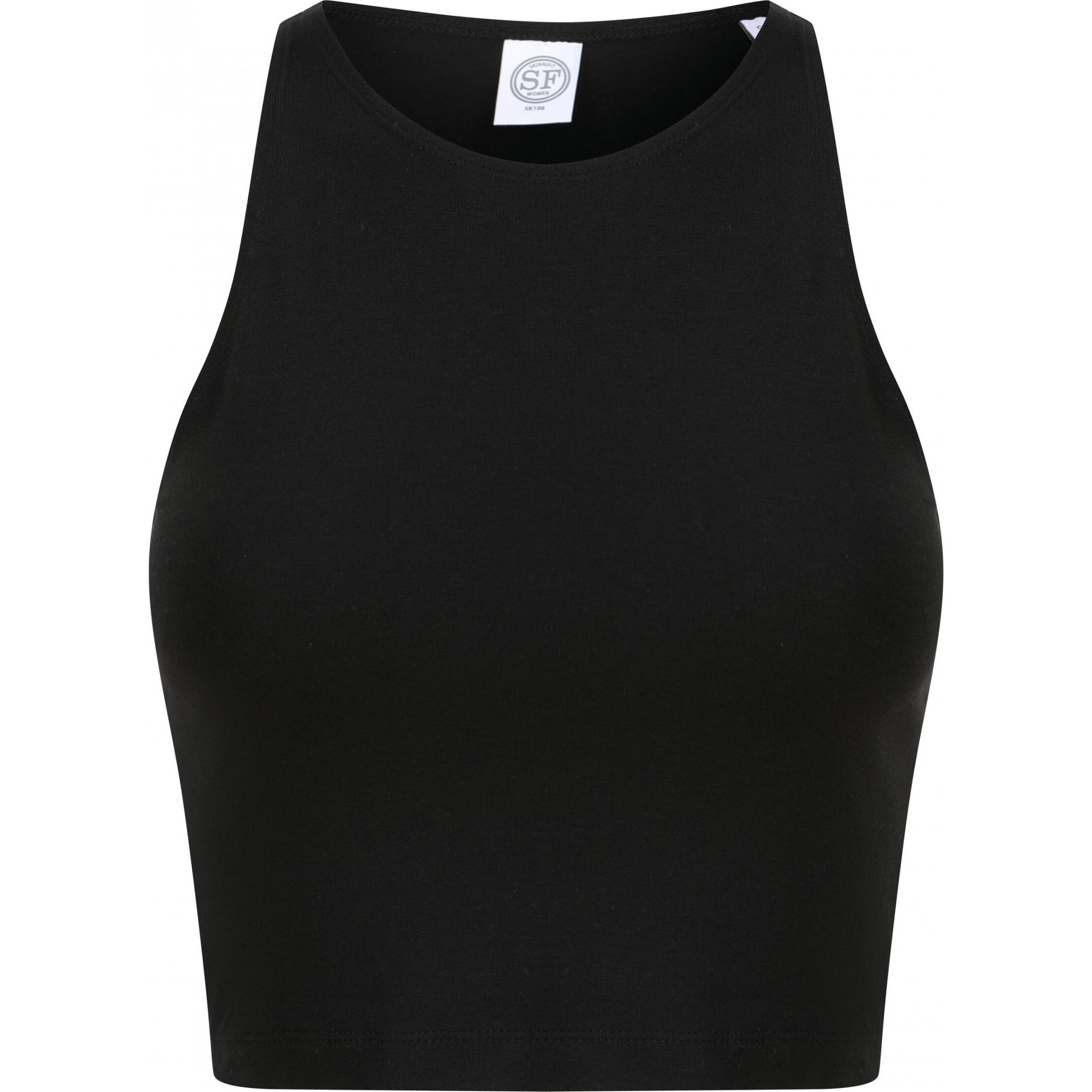 Skinni Fit, Damen, Shirt, T-Shirt court Frau, Schwarz, (XS)