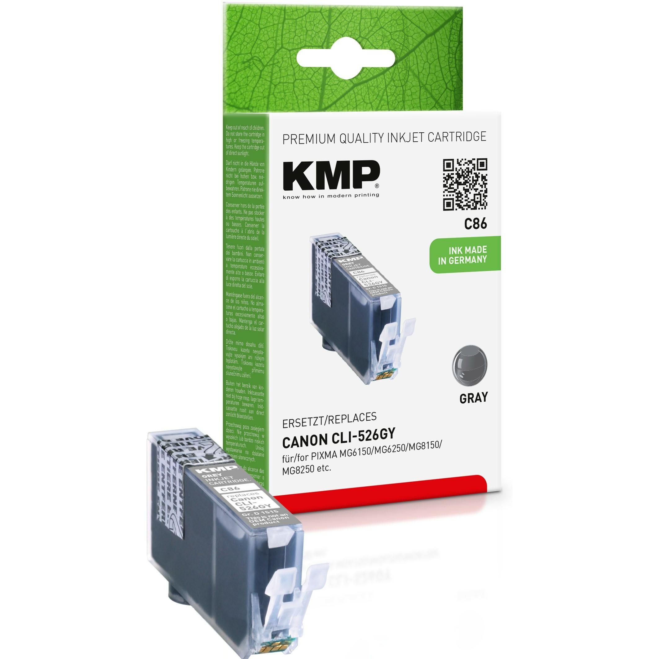 KMP, Druckerpatrone, C86 Tintenpatrone kompatibel mit Canon CLI-526 GY (GY)