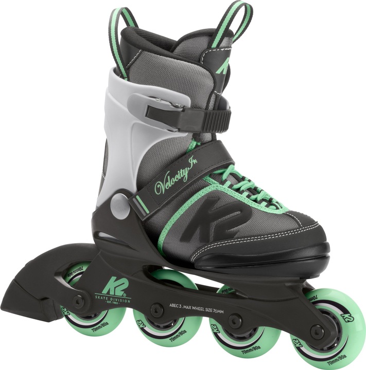 Immagine prodotto K2 Velocity Junior Girl Inliner (taglia: 32.0-37.0, nero/grigio/verde) (32, 33, 34, 35, 36, 37)