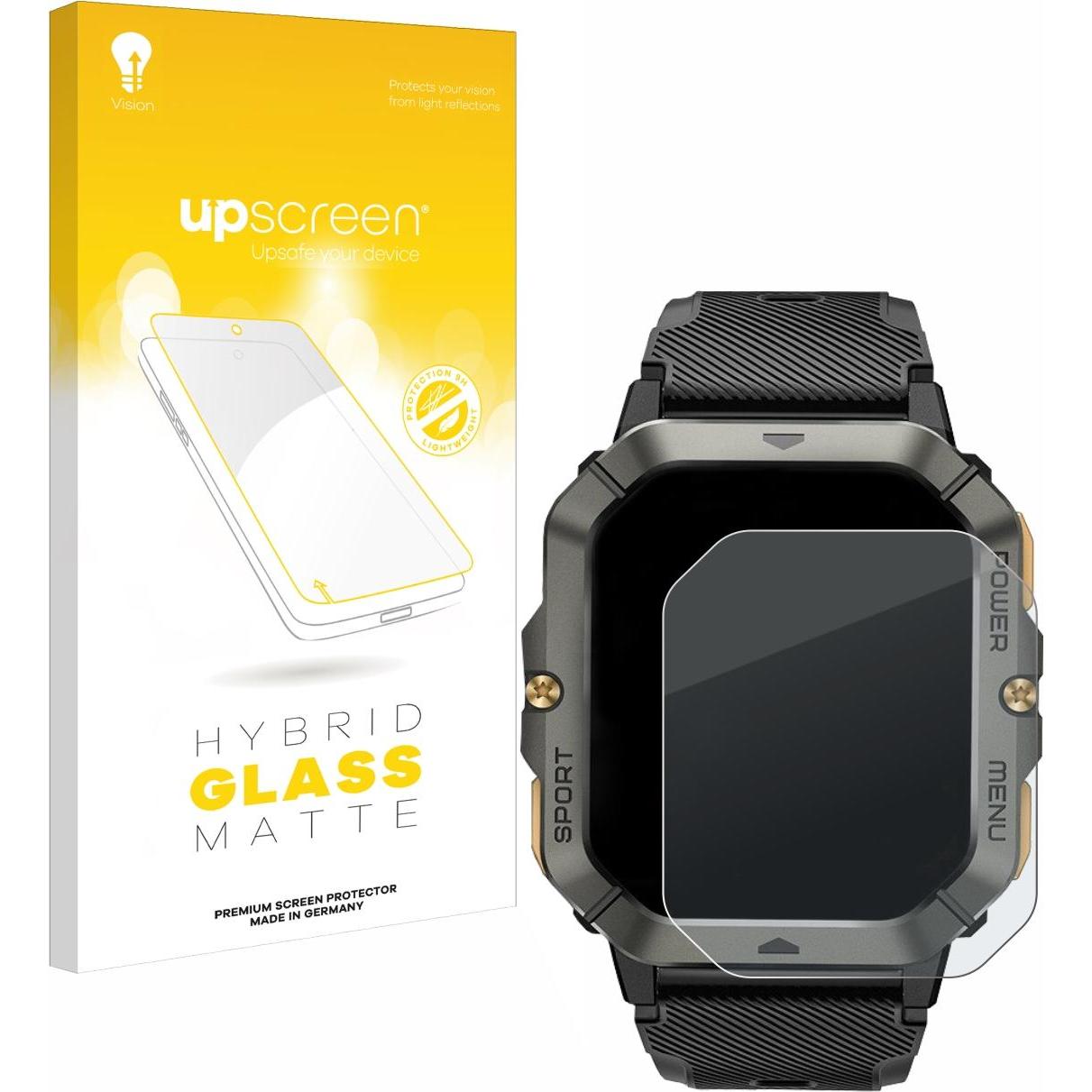 upscreen Schutzglas Schutzfolie Displayschutz Display Schutz Glas Folie matt, Smartwatch Schutzfolie, Grau