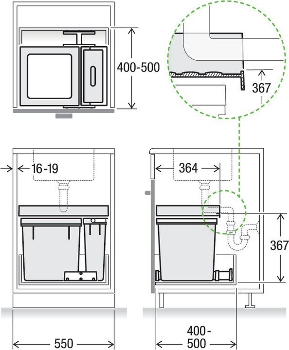 Produktbild Müllex Abfall-Einsatzsystem X-LINE X55 M7 Premium (35 l)
