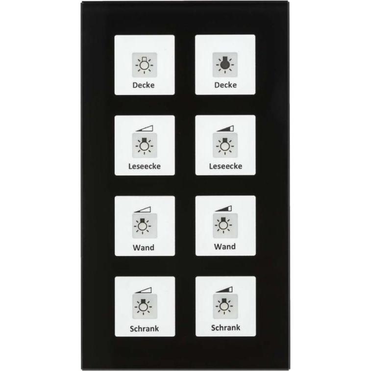 MDT Glastaster, Taster + Schalter, Schwarz
