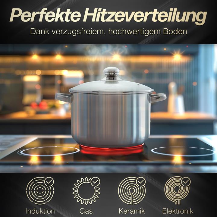 Produktbild Beyond Edelstahl 24cm mit Glasdeckel & herausnehmbarem Siebeinsatz (Kochtopf, Edelstahl)