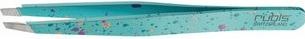 Actual product image Rubis Pinzette Actionpainting schräg, hellblau, Inox