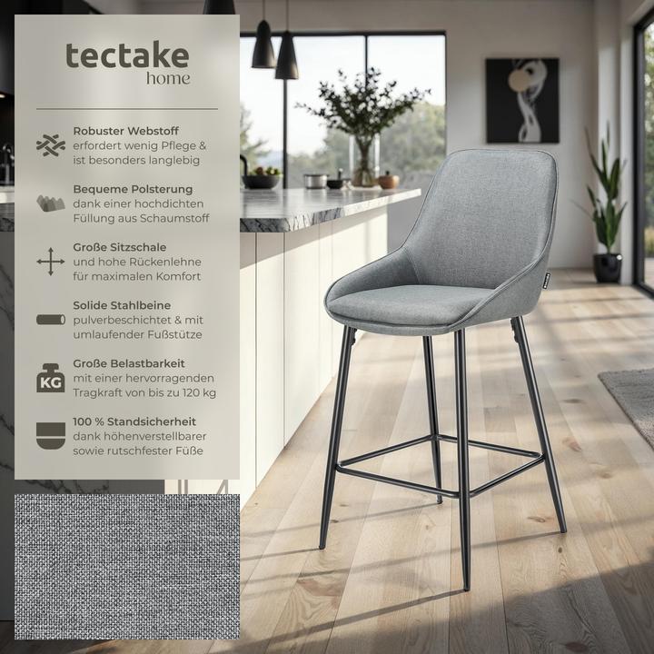 Produktbild tectake Thekenstuhl Siera mit Rückenlehne