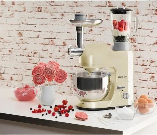 Produktbild Klarstein Lucia Morena Küchenmaschine inkl Fleischwolf1200W, 5 Liter, Creme (1200 W)