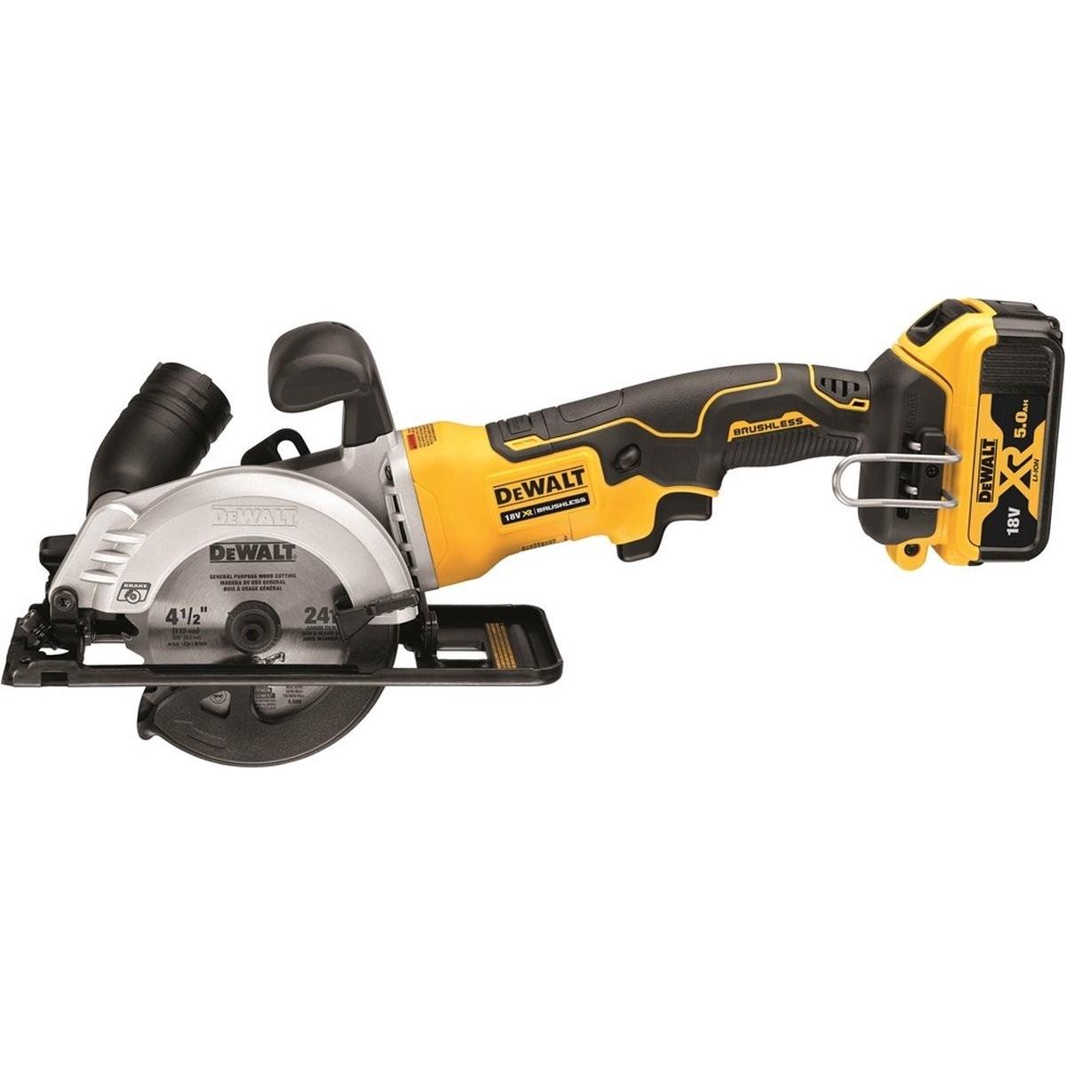 DeWalt, Sega circolare, DCS571P2 Sega circolare portatile 115 mm 2x XR 18V 5Ah T-STAK II Nero Giallo