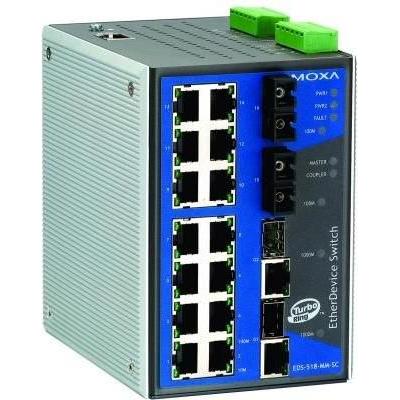 Moxa EtherDevice Switch EDS-518A-MM-SC-T - Switch (RJ45 (14x)), Netzwerkadapter
