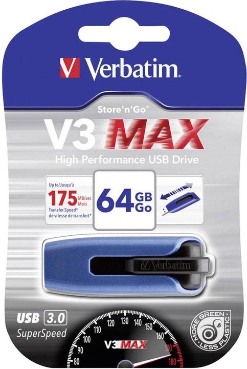 Immagine prodotto Verbatim V3 MAX - Chiavetta USB 3.0 (64 GB, USB-A, USB 3.2)