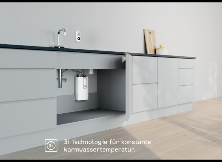 Image du produit Stiebel Eltron DCE 11/13 RC Chauffe-eau électronique compact avec télécommande pour la cuisine, sous évier, VDE
