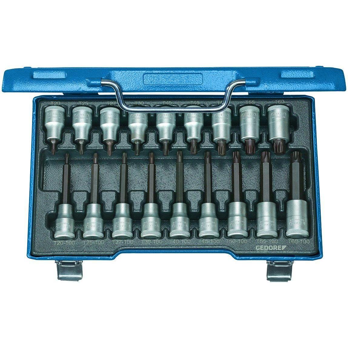 Gedore, Steckschlüssel + Stecknuss, ITX 19 LKP Schraubendreher-Satz 1/2" 18-teilig TX T20-60