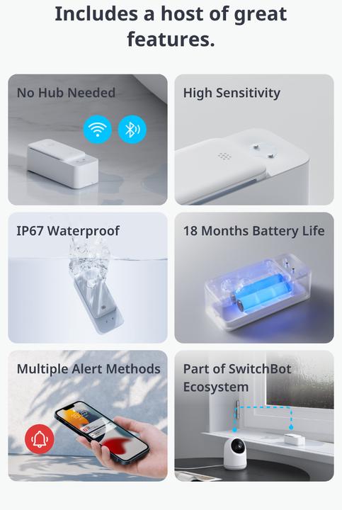Produktbild SwitchBot Water Leak Detector inkl. Sensor Cable