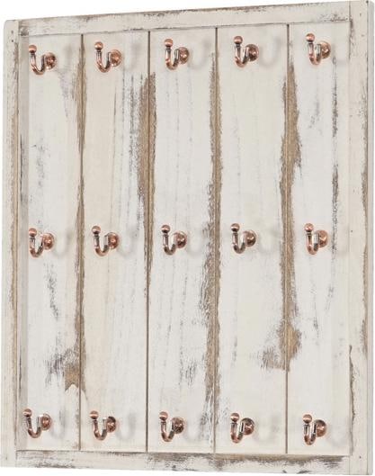Actual product image Swisshandel24 Cup Holder, Hanging Shelf Cup Board Wall Shelf, Shabby Look Vintage 50x45x5cm - white