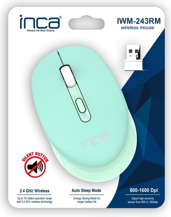 Actual product image Inca Mouse IWM-243RM 1600 DPI,CANDY DESIGN Blue, 2.4GHz (Wireless)
