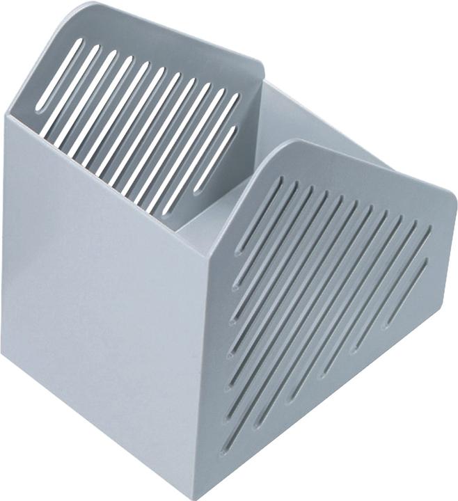 Produktbild Helit Stehsammler Gitterstruktur, DIN A5, Polystyrol lichtgrau, eckenschonend durch Raster in Einfüllricht (A5)