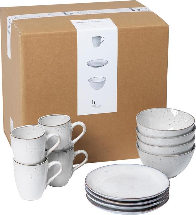 Produktbild Broste Copenhagen Nordic Breakfast Set, Stoneware - Sand (12 Stk.)