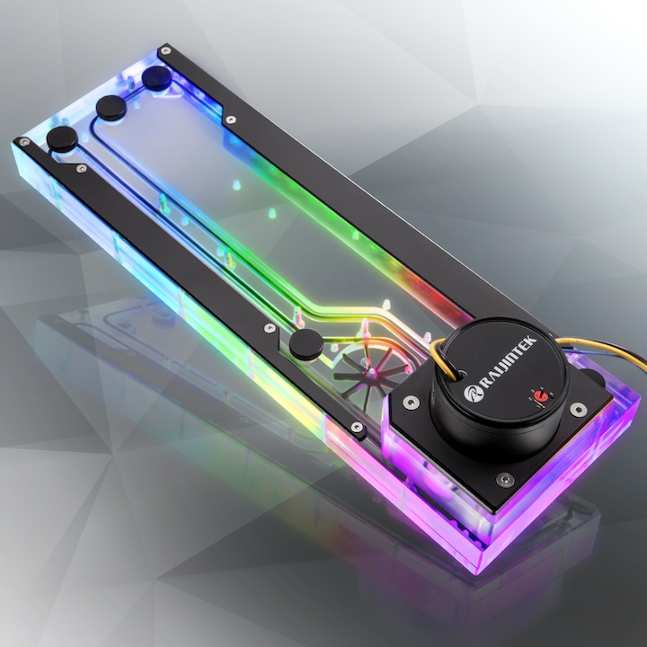 Actual product image Raijintek ACHERON 360 RBW Distro Plate - Acrylic, D-RGB