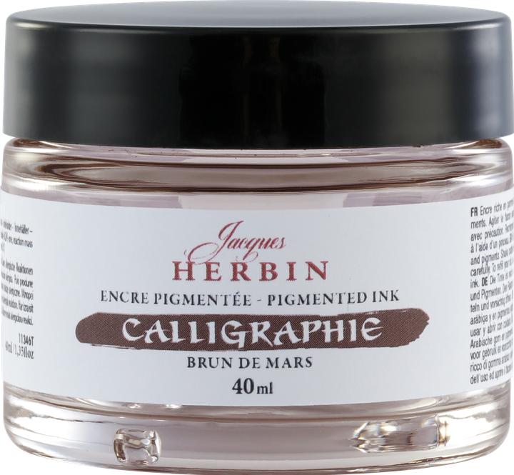 Actual product image Jacques Herbin Mars brown calligraphy ink 40ml