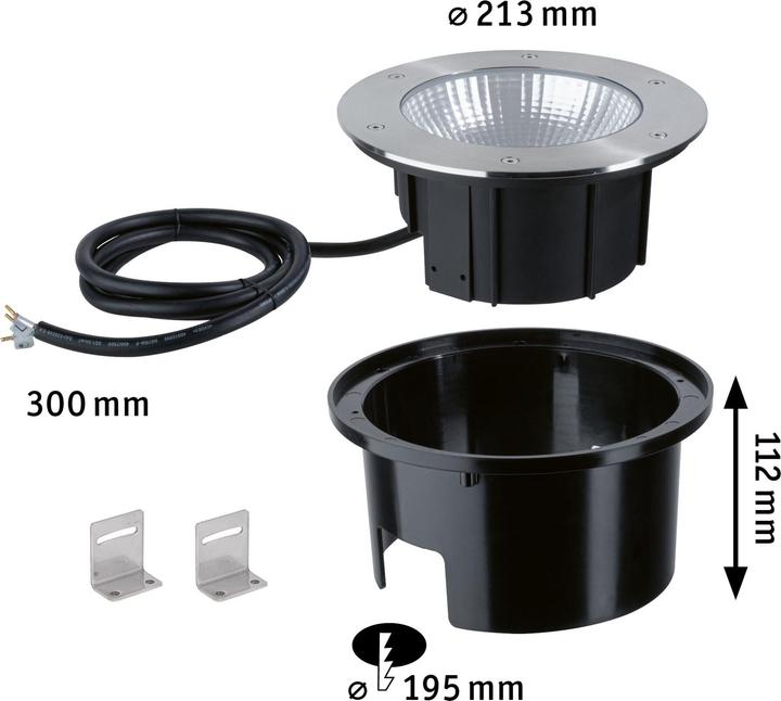 Actual product image Paulmann Outdoor 230V recessed floor luminaire Durea (1300 lm, IP67)