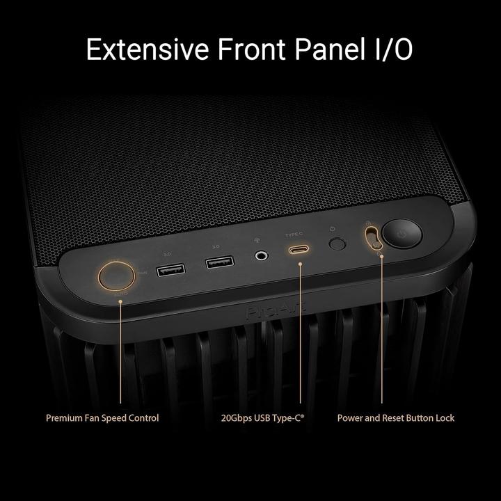 Produktbild ASUS Case PROART PA401 WOOD TG PWM BLACK (ATX)