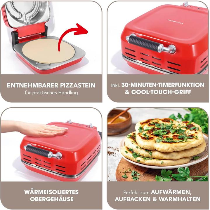 Actual product image Gourmetmaxx Pizza oven Ø 30 cm, red