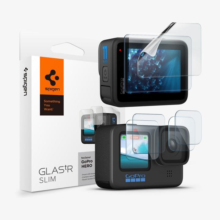 Actual product image Spigen GlasTR Slim + Film 2-Set - Zestaw szkieł i folii do GoPro Hero 12 / 11 / 10 / 9 (2 zestawy)