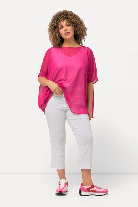 Immagine prodotto Ulla Popken Pantaloni di bengalina elasticizzata, lunghi fino al polpaccio, con cintura elastica (58)