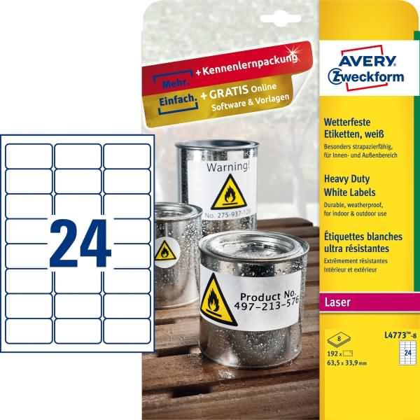 Produktbild Avery Wetterfeste Etiketten