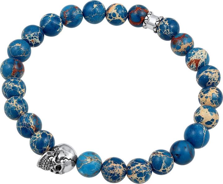 Produktbild Kuzzoi Edelsteinarmband, Totenkopf (19 cm, Plastik, Achat, 925 Sterling Silber)
