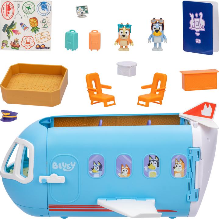 Productafbeelding Moose Bluey transformatiespeelset Holiday 3in1 vliegtuig-boot-hotel