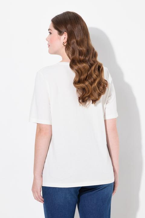 Actual product image Ulla Popken Eco Cotton Fruit Embroidered Short Sleeve Tee (58)