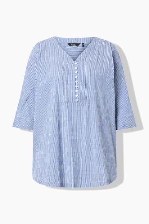 Actual product image Ulla Popken Textured Stripe Pintuck Blouse (60)