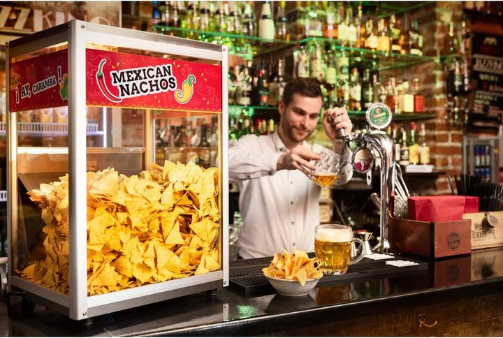 Produktbild Royal Catering Nacho Wärmer Original Wärmetheke 160 Watt 65 °C Nacho Erdnüsse Popcorn Edelstahl