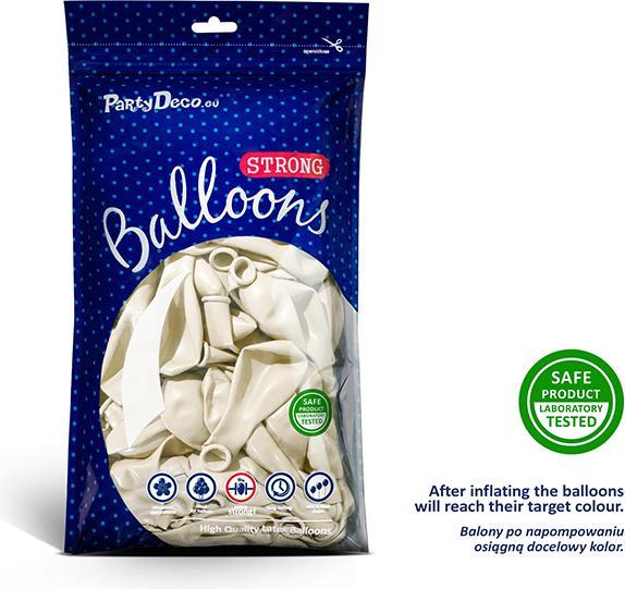 Produktbild Partydeco Strong Balloons 27cm, Metallic Pure White (1 pkt / 50 pc.) (1 x)