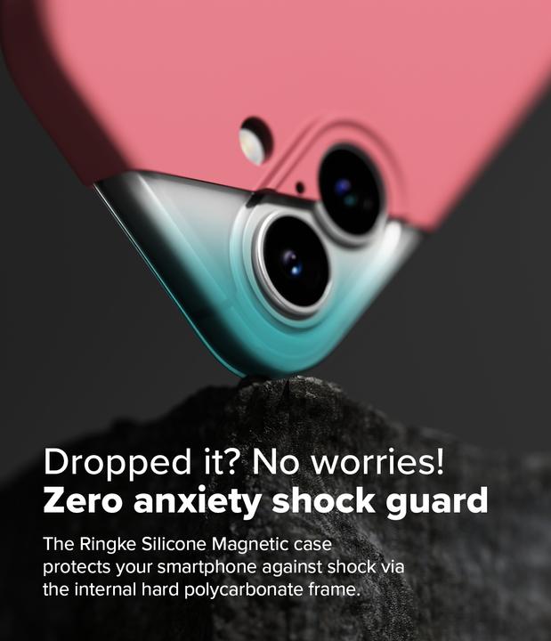 Actual product image Ringke Case for iPhone 16 SILICONE MAGNETIC PINK (Apple iPhone 16)
