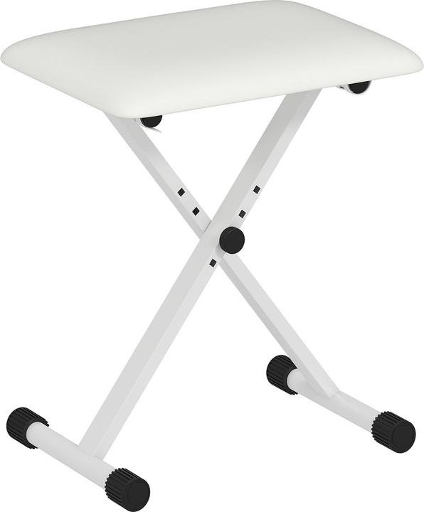 Homcom Klavierbank Metall, Kunstleder Weiss