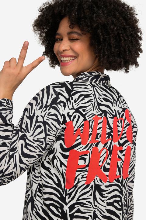 Produktbild Angel of Style Longbluse, Zebradruck, Rücken-Statement, Hemdkragen, Langarm (54)