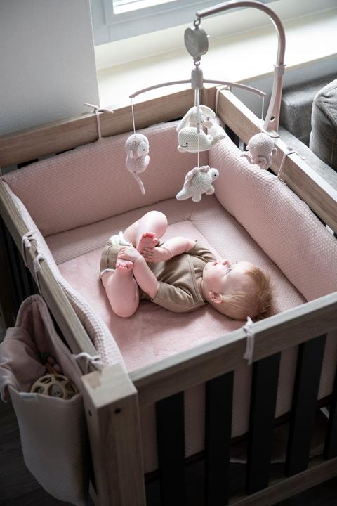 Actual product image Baby's only Music mobile, animals - Pink/ Warm Linen