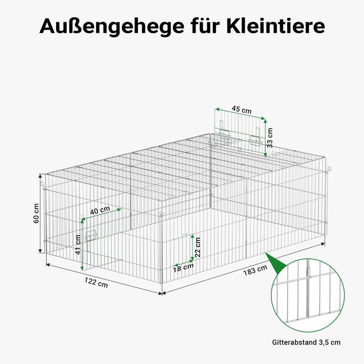 Actual product image Wiltec Outdoor enclosure cover 183x122x60cm small animal enclosure run outdoor enclosure