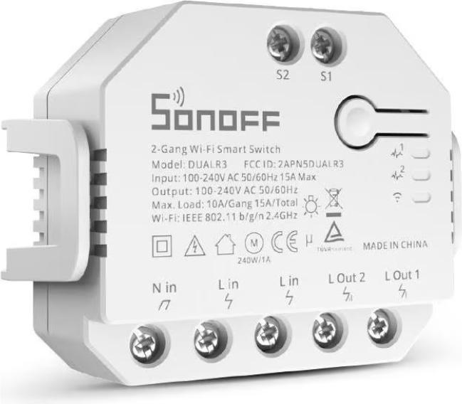 Actual product image Sonoff DUALR3 (Switch actuator)