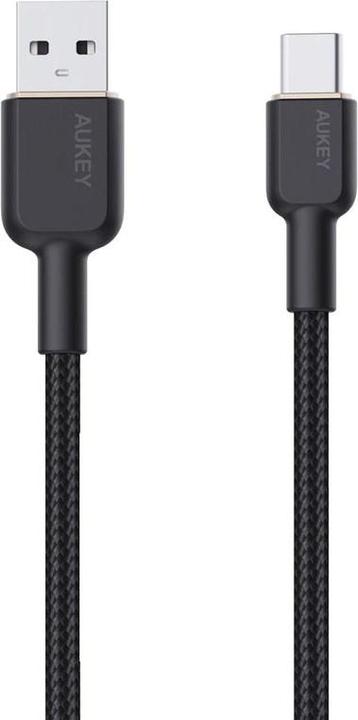 Produktbild Aukey CB-NAC1 USB-C Type-C Power Delivery PD 60W 3A 1m Nylon Schwarz (1 m, USB 3.2 Gen 1, 60 W)