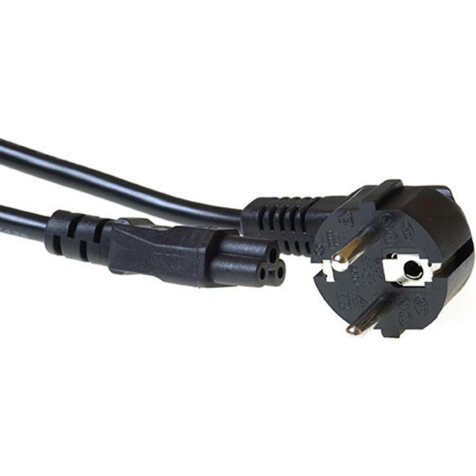 ACT Powercord mains connector CEE 7/7 male (angled) - C5 black 1.5 m (1.50 m), Stromkabel