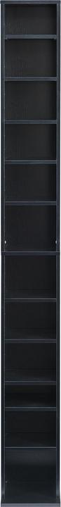 Produktbild En.Casa CD Regal Tynset 175x20x20 cm mit 12 Fächern Schwarz (20 x 20 x 175 cm)