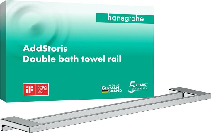 Produktbild hansgrohe AddStoris Doppelbadetuchhalter, 648mm chrom