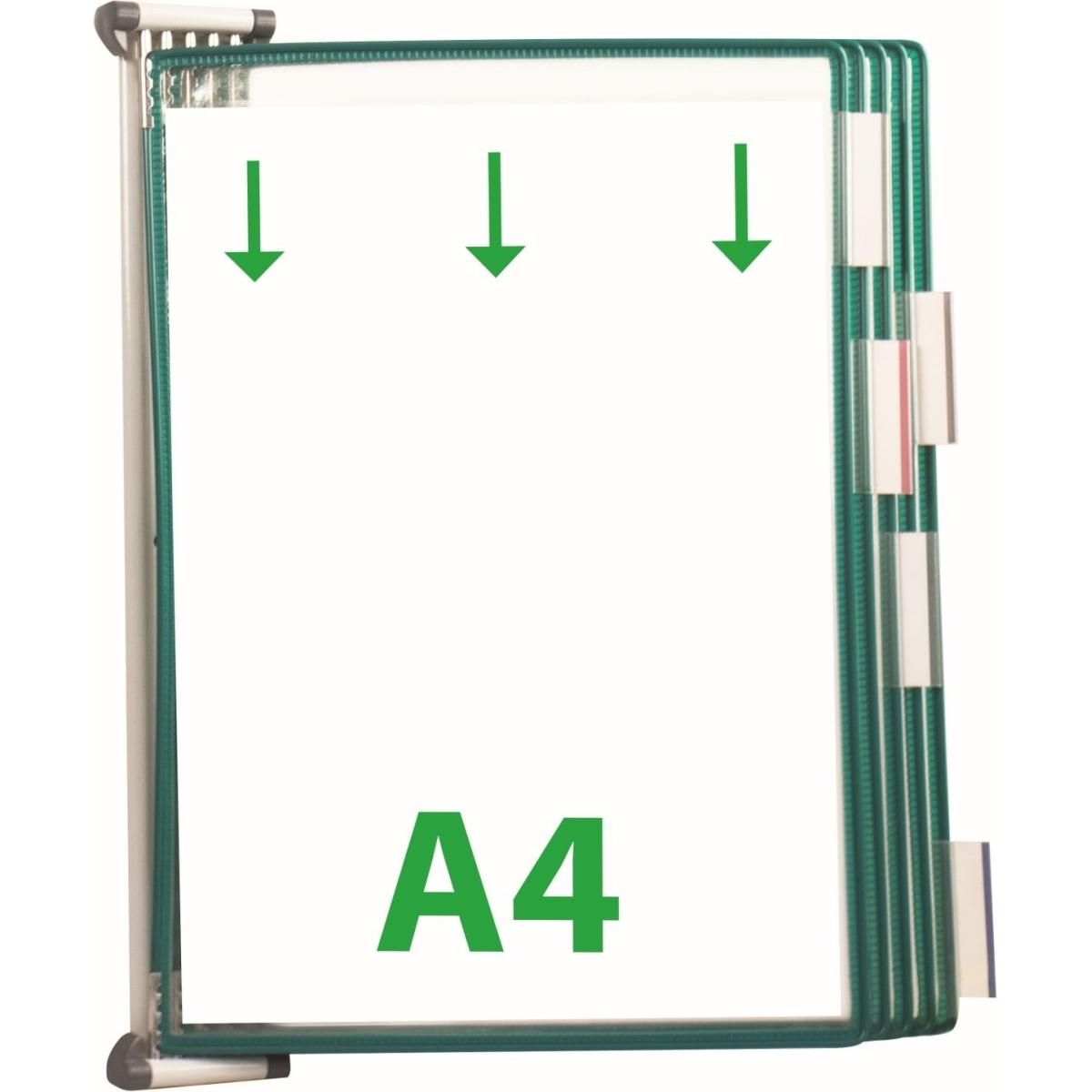 Tarifold, Informationsschild, Wandsichttafelsystem A4 lichtgrau inkl. 5 Sichttafeln grün