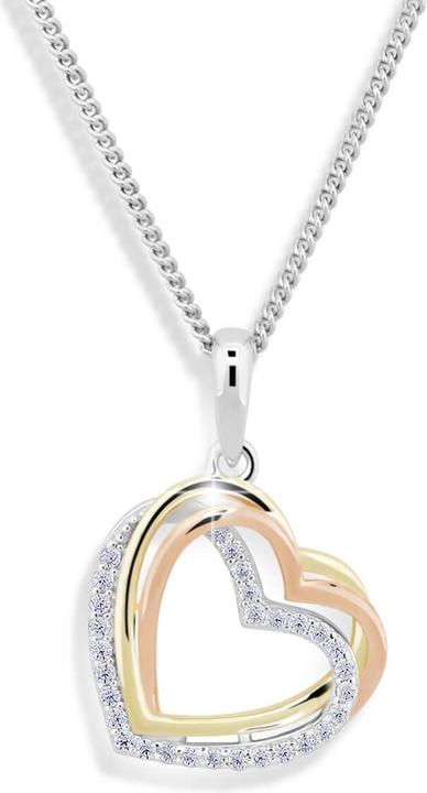 Immagine prodotto Modesi Collana con cuore tricolore e zirconi M43060