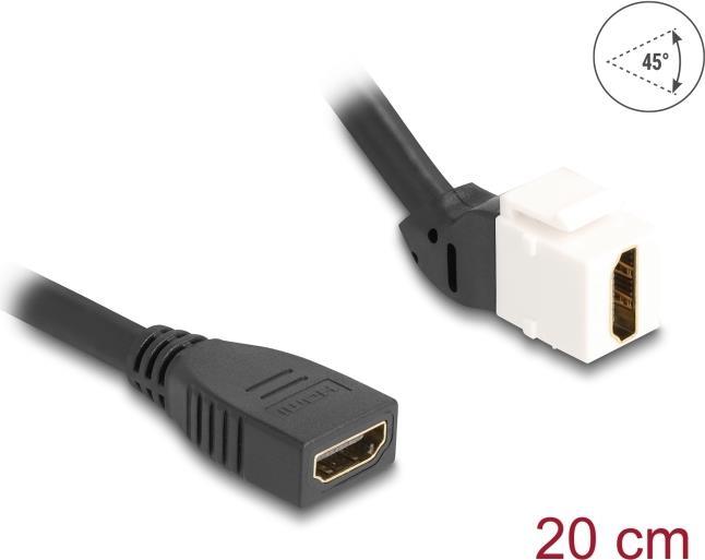 Actual product image Delock Keystone module cable HDMI socket to socket 45° angled (0.20 m)