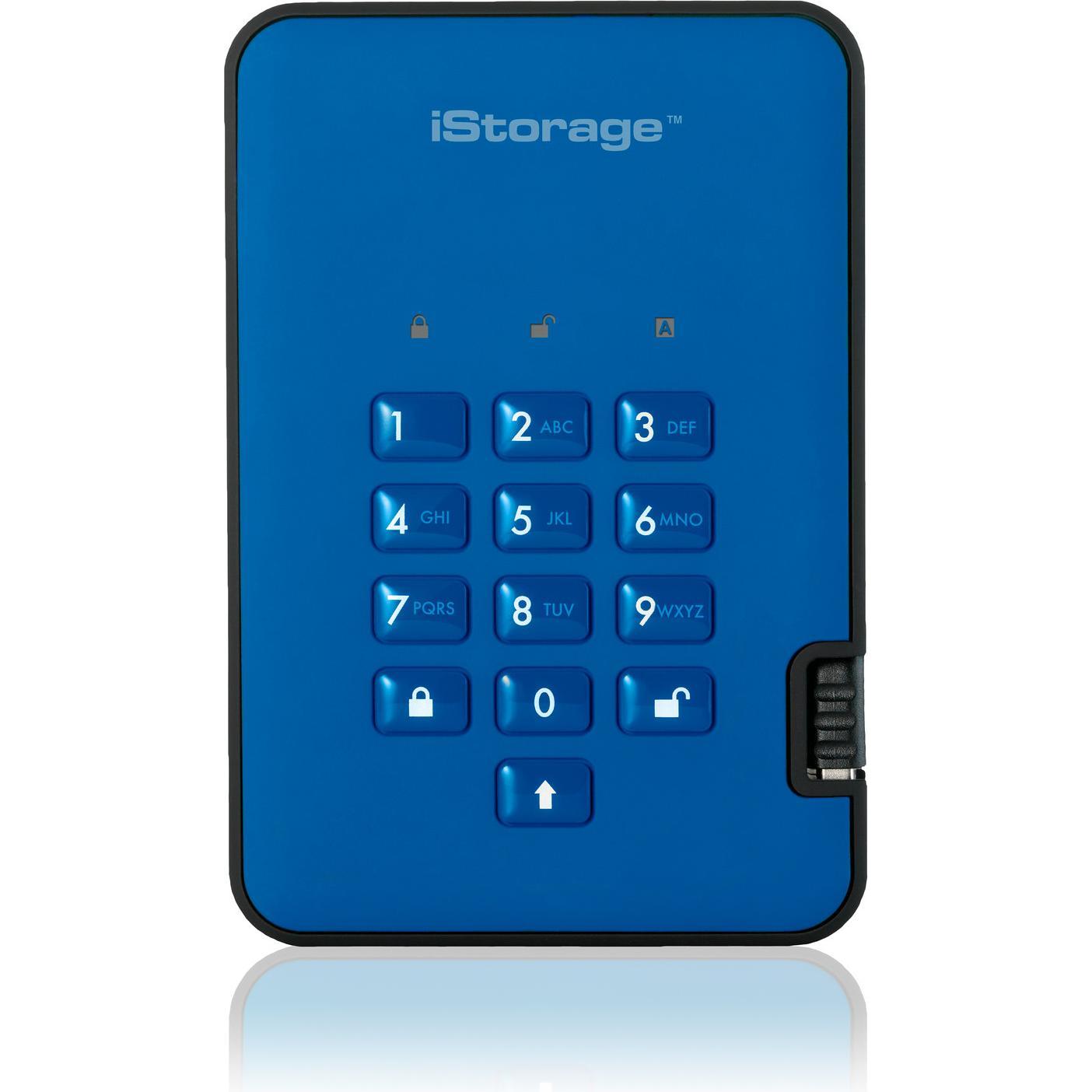 iStorage 1TB diskAshur2 HDD (1 TB), Externe Festplatte, Blau