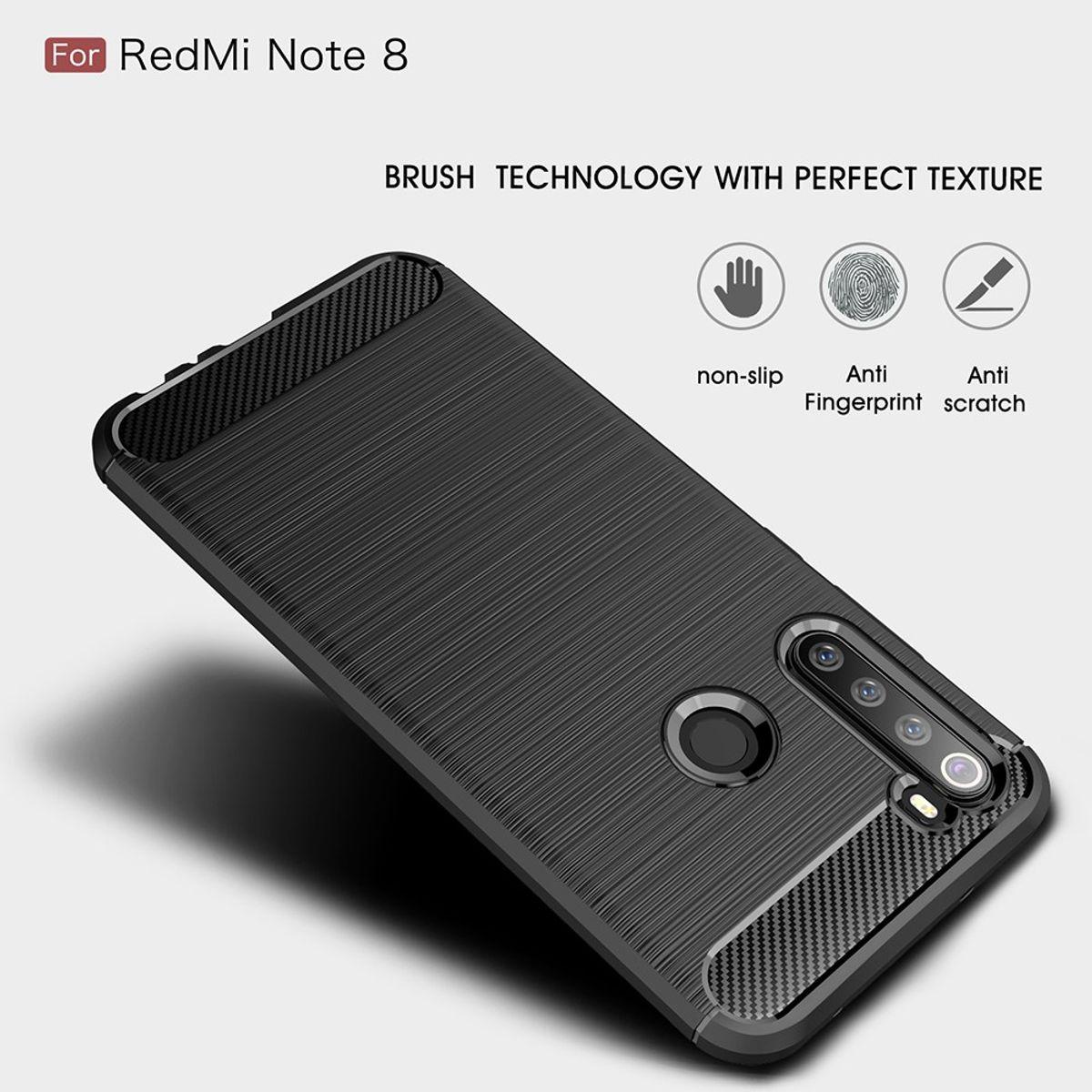 Thumbnail - König Design Xiaomi Redmi Note 8 Hülle Case Handy Cover Schutz Tasche Schutzhülle Carbon Grau (Xiaomi Redmi Note 8), Sma...